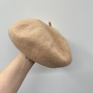 Sole Society 100% Wool Classic Beret One Size Camel Brown French Quiet Luxury